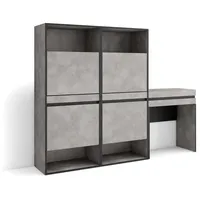 SKRAUT HOME Schuhkipper, Grau, Holzwerkstoff, 1 Schubladen, Rechteckig, 190x145x35