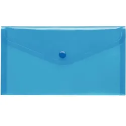 FolderSys Sichttasche DIN Lang blau trans- parent, mit Druckknopf,