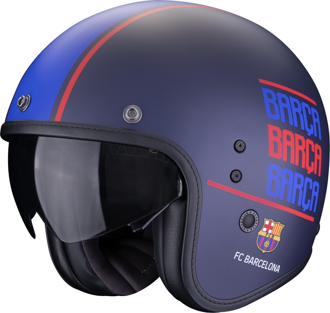Scorpion Belfast Evo FC Barcelona Jet Helm, rood-blauw, S