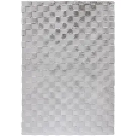 Kayoom Teppich KAYOOM "Botany 625", silber, B:80cm H:18mm L:150cm, Polyester, Teppiche, Teppich, weicher kuscheliger Kurzflor, Fellhaptik, alle Räume, viele Farben