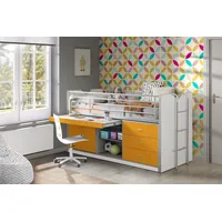 Vipack Hochbett Bonny 90 x 200 cm MDF weiß/orange