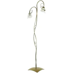 Licht-Erlebnisse Florale Stehlampe Wohnzimmer in Gold Alabaster Glas