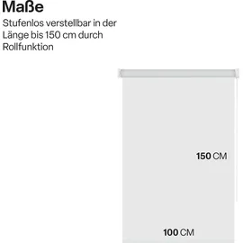 BestLivings Thermorollo Verdunkelungsrollo mit Klemmträger 100 x 150 cm Weiß