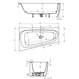 Hoesch iSensi Monolith Trapezbadewanne 100 x 170 cm (3873.010)