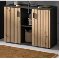 Inn.furn Waschbeckenunterschrank "Livia" in Artisan Eiche und grau Badezimmer