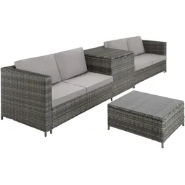 Tectake Siena Rattan Lounge grau/hellgrau