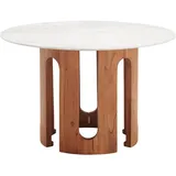 Livetastic Esstisch, Walnuss, Holz, Stein, Akazie, vollmassiv, Holzoptik, rund, rund, 120x76x120 cm, Esszimmer, Tische, Esstische, Esstische rund