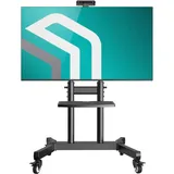 ONKRON TV Ständer rollbar für 50-90 Zoll Fernseher bis zu 90 kg, neigbar, Schwarz TS1891-B