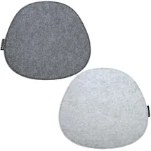 Dune Design 2 Filz Sitzkissen Oval 40x37cm Stuhlkissen Warme Sitzauflage 8mm Hellgrau Grau