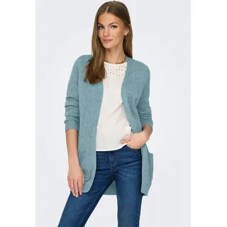 Only Strickjacke "ONLLESLY L/S OPEN CARDIGAN KNT NOOS", Damen, Gr. M, arona detail:with melange, Strick, Obermaterial: 50% Viskose, 27% Nylon, 23% Polyester, meliert, modisch, regular fit Po-bedeckend, V-Ausschnitt, Langarm, Strickjacken