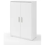 Stella Trading OFFICE LINE Aktenschrank in Weiß - Halbhoher Büroschrank mit 2 Türen - Modernes Büromöbel Komplettset - 79 x 114 x 35 cm (B/H/T)