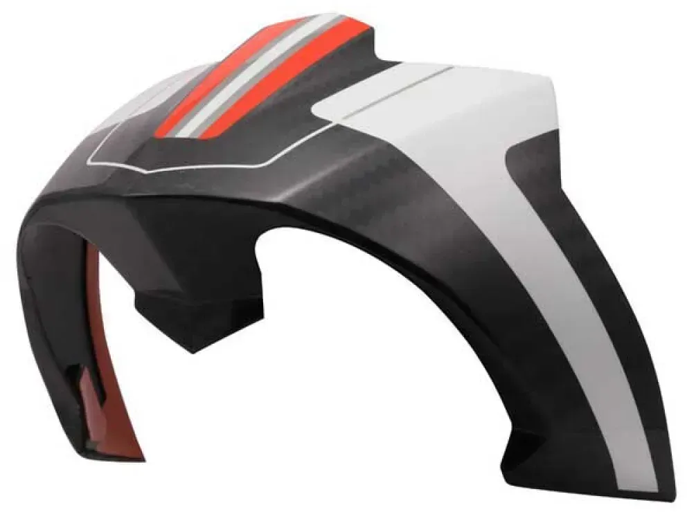 Ls2 Ff805 Helm-heckspoiler - White / Red - One Size