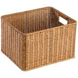 Rattankorb, Großer Aufbewahrungskorb, Gewebter Aufbewahrungsbehälter, Aufbewahrungsbox aus Rattan für Schlafzimmer, Zuhause, Bürozubehör (1)