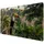 speecheese Tukan im Dschungel Schreibtischunterlage 89x40cm XXL Mauspad - Exotisches Design für Ihr Büro Foto des Tukan mit orangefarbenem Schnabel auf grünem Ast Beruhigende Blätter