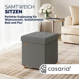 CASARIA Casaria® Sitzhocker mit Stauraum Samt Anthrazit