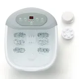 COSTWAY Fußbad Massagegerät, Fussbadewanne elektrisch, Foot Massager mit Heizung Blasen Vibration & Temperaturregelung & 1H Timer & Pediküre Bimsstein & Rollen & Massageknoten