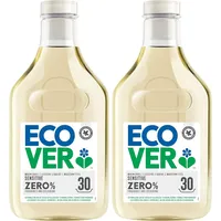 Ecover ZERO Flüssigwaschmittel (2 x 1,5 L/ 60 Waschladungen), Ecover Waschmittel mit pflanzenbasierten Inhaltsstoffen, Sensitiv Waschmittel für Allergiker und empfindliche Haut