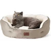 Bedsure Waschbare doppelseitige Innenauslage, Haustierkissen für Katzenbett/Korb, für Katzen und kleine Hunde, Größe M, 63 x 53 x 20 cm, Khaki-Khaki camel