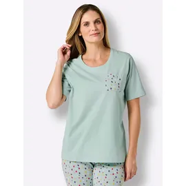 wäschepur Kurzarmshirt Schlafanzug-Shirt Grün (Kalkmint) 36/38