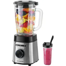 Klamer Standmixer, 1,75 L Glasbehälter, Elektrischer Mixer mit 1400 Watt, Smoothie Maker mit 22.000 U/Min, 3 Programme und 6 Klingen, inklusive Trink...