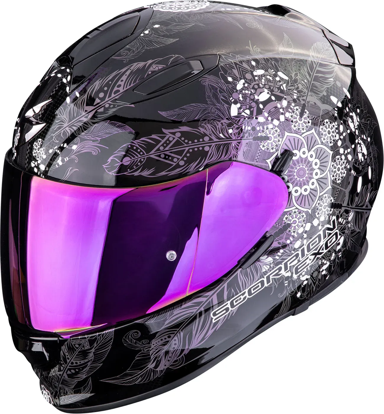 Scorpion EXO-491 Dream, casque intégral - Noir/Vert Foncé/Mauve/Blanc - S