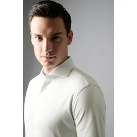 Desoto Langarmhemd "Jerseyhemd Essential Hai langarm", Herren, Gr. 44, N-Gr, weiß (sanftes weiß), Jersey, Obermaterial: 100% Baumwolle, körpernah, 1-Knopf-Manschette, Hemden, Flexibler Stretch