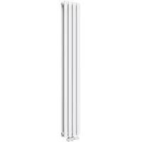 EMKE Ovaler Heizkörper 240 x 1600 mm 623 W weiß Mittelventil