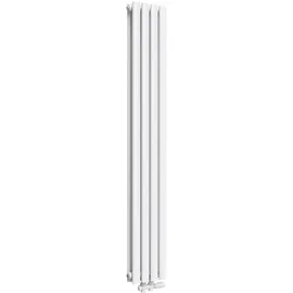 EMKE Ovaler Heizkörper 240 x 1600 mm 623 W weiß Mittelventil