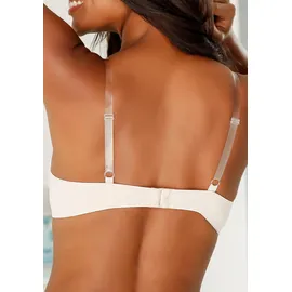 LASCANA Schalen-BH "Ela", Damen, Gr. 75, Cup E, beige (puder), Microtouch, Obermaterial: 82% Polyamid (TACTEL), 18% Elasthan (LYCRA), Basic, BHs Schalen-BH, mit transparenten Trägern, perfect basic mit Bügel, Sommer