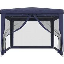 vidaXL Pavillon 3 x 4 m inkl. 4 Seitenteile Blau