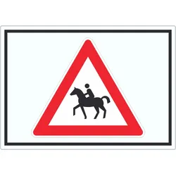 Achtung Reiter Symbol Aufkleber A9 (37x52mm)