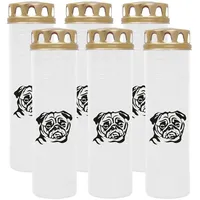 HS Candle Grabkerze GK-03859 (6-tlg), Grabkerze Brenndauer 170 Stunden mit Motiven