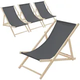 ECD Germany Gartenliege 52 x 83 x 117 cm Anthrazit