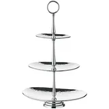 Edzard Etagere Gulf Höhe 49 cm 3-stöckig), oval, Edelstahl, gehämmert, hochglanzpoliert,