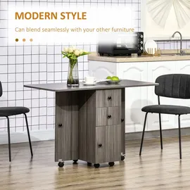 Homcom Küchentisch 120 x 60 x 76,5 cm dunkelgrau