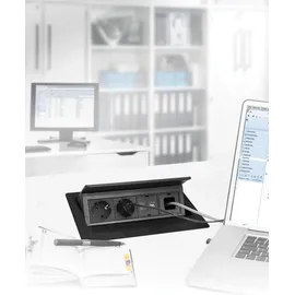 EVOline Flip Top Push M 4xSchuko schwarz