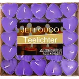 50 Herzförmige Kerzen Teelichter,Romantische Liebe Unparfümierte Teelichter Kerzen,Tropffrei & Langanhaltende Rauchlose Mini Teelicht-Kerzen für Stimmung,Romantische Deko,Pool,Hochzeit,Jubiläum(Lila)