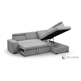 beautysofa Ecksofa Stoff 2-Sitzer Beige