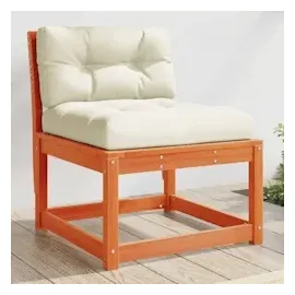 vidaXL Gartensofas mit Kissen 2 Stk. Wachsbraun Massivholz Kiefer