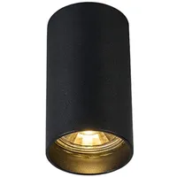 QAZQA Moderner Aufbaustrahler Schwarz 5,5cm GU10 50mm - Tuba