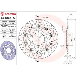Brembo Bremsscheibe - Silver - One Size