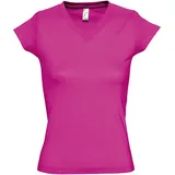 SOL ́S Sol\s - Damen V-Neck T-Shirt \"Moon\" - Fuchsia / M"