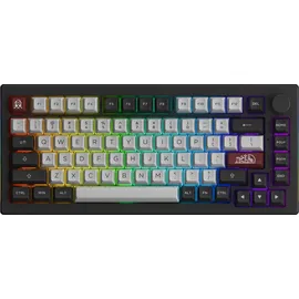 Akko 5075B Plus Dracula Castle RGB Gaming Tastatur ANSI 75% Layout 2.4G/Bluetooth/Type-C Linearer Schalter - Grau