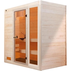 weka Massivholz-Sauna VALIDA Gr. 2 Sparset 7,5 kW OS inkl. digitaler Steuerung, Glastür und Fenster