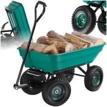 Tectake Bollerwagen Gartenwagen mit Kippfunktion grün