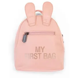 Childhome CHILDHOME, Kinderrucksack Baby, Schule, Vorschule, Kinderkrippe, Zwei Fächer, Lunchbag/Flaschen geeignet, Abnehmbare Sicherheitsschnalle, Wasserabweisend, My First Bag, Rosa - Rosa