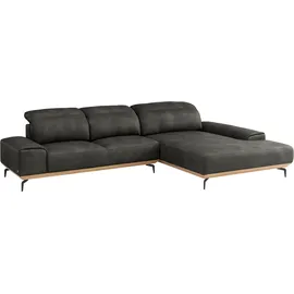 Musterring Eckcouch Leder Wohnlandschaft 3-Sitzer Schwarz