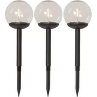 Star trading deutschland gmbh LED-Solar-Wegleuchte Globe 3er Set, weiß/schwarz