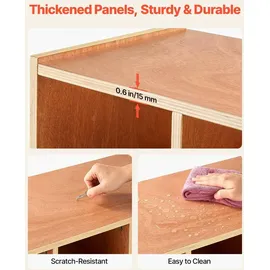 Vevor Offener Kinderkleiderschrank aus Holz, Kindergarderobe mit 10 Haken & 15 Fächern (5 Groß + 10 Klein), Garderobenregal & Aufbewahrungsregal für Kinderzimmer Zuhause Kindergarten Kita