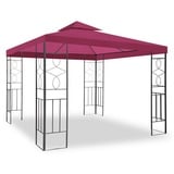 habeig Pavillon WASSERDICHTER Pavillion Romantika 3x3m Metall inkl. Dach wasserfest, (inkl. Dach und Gestell), 100% wasserdicht rot